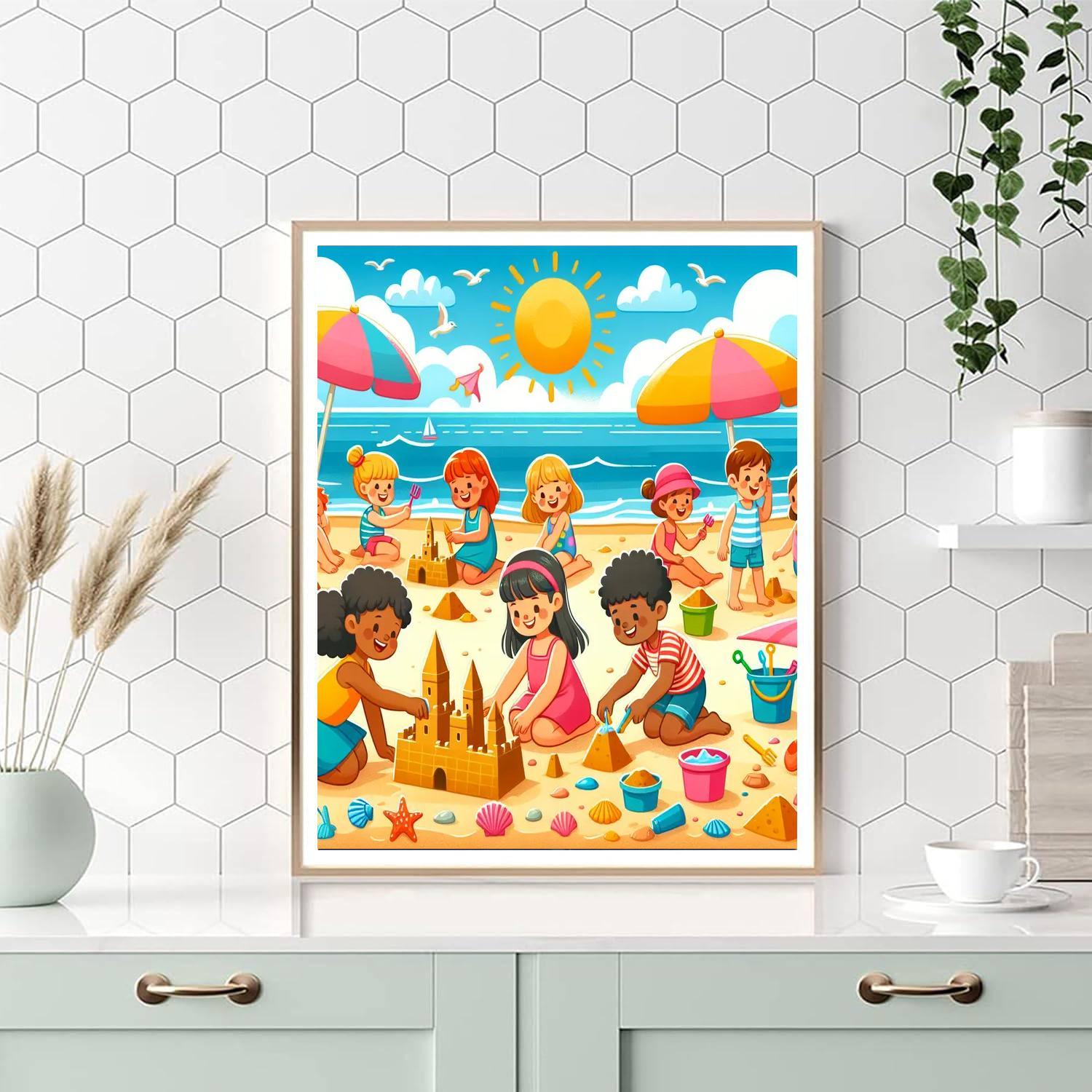Sunny Beach Day Adventure Paint By Numbers Art