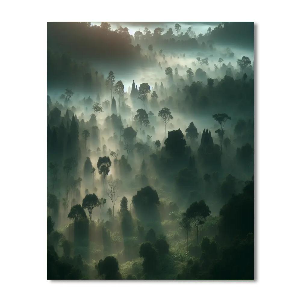 Misty Forest Awakening Paint By Numbers