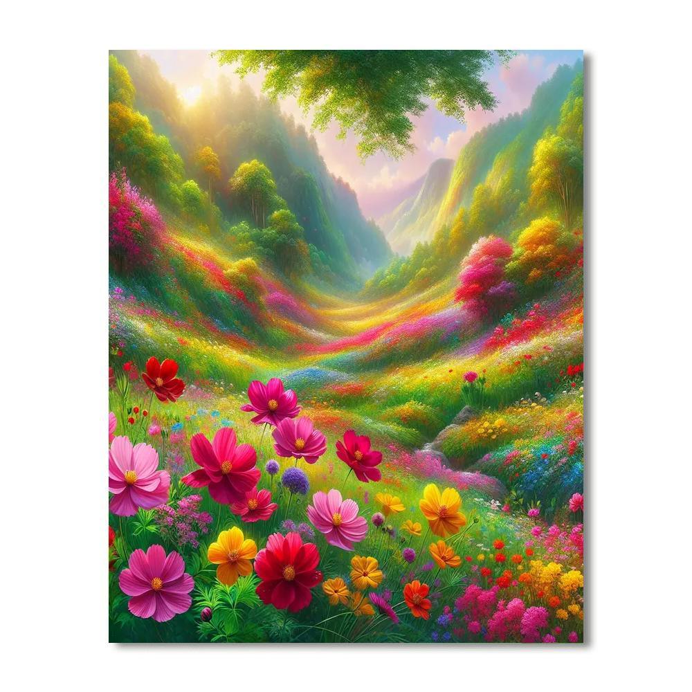 Radiant Meadow Blooms Paint By Color