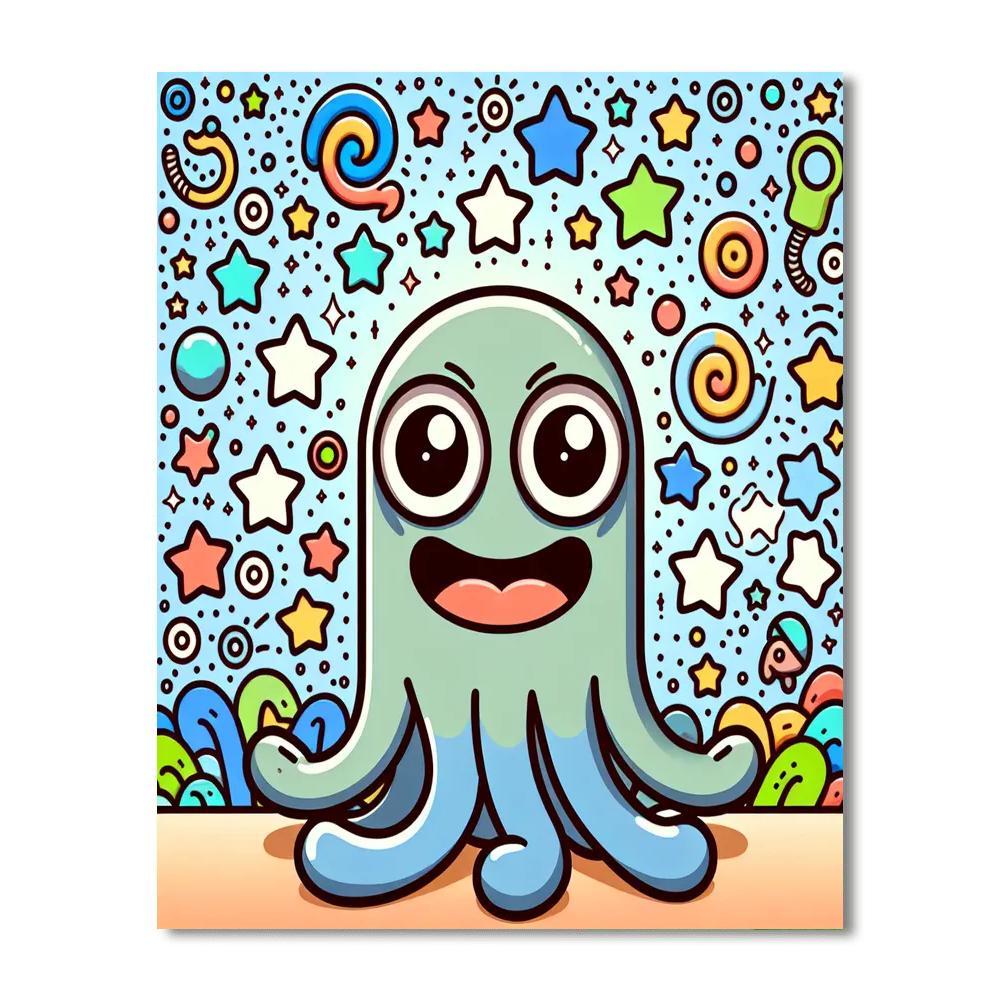 Friendly Doodle Monster Numbered Painting Kits