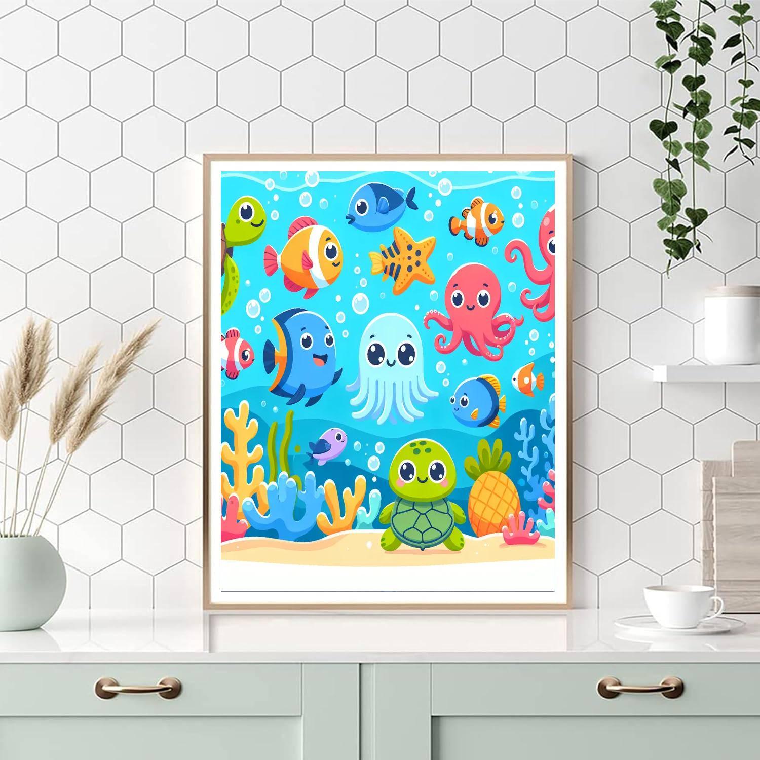 Cheerful Ocean Creatures Paint By Numbers Kits