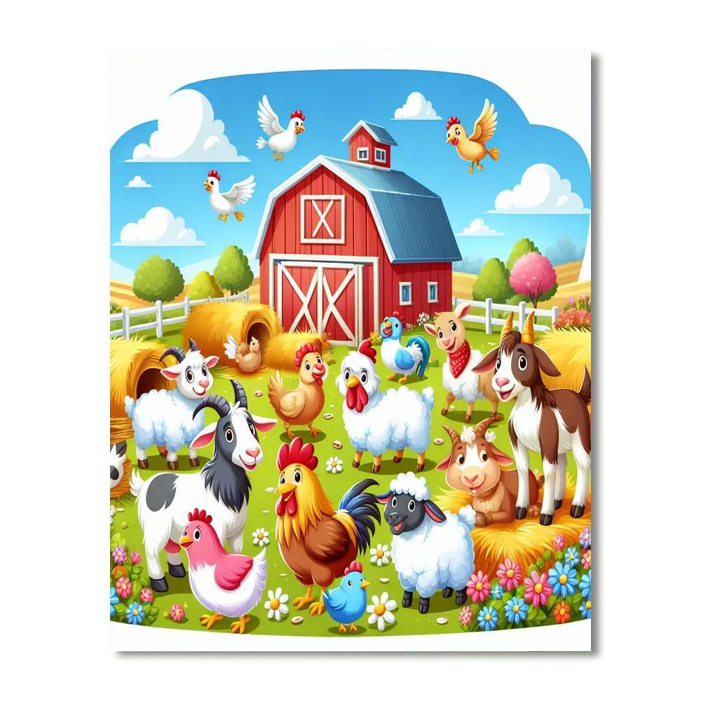 Sunny Days With Farm Animals Paint By Number