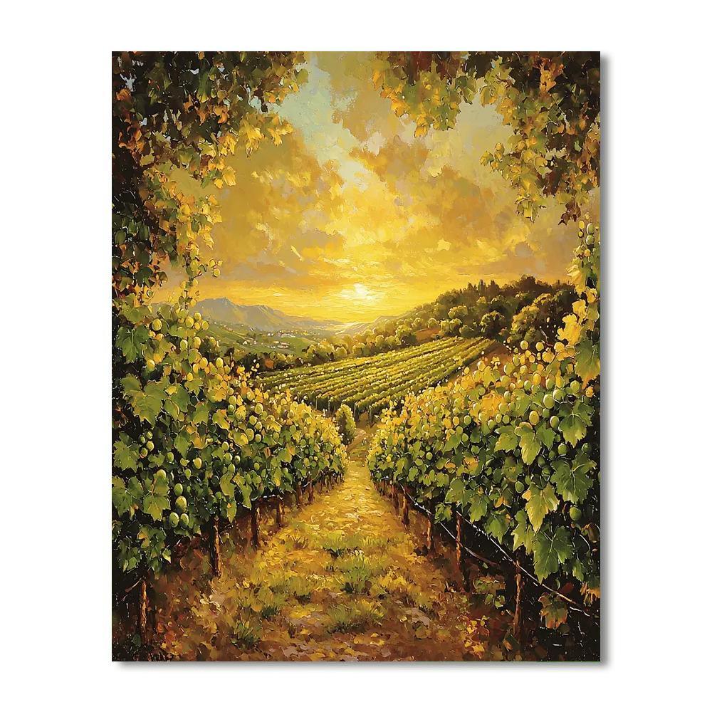 Gustave Courbet Inspired Rustic Vineyard Tranquility  Painting By Numbers Kit
