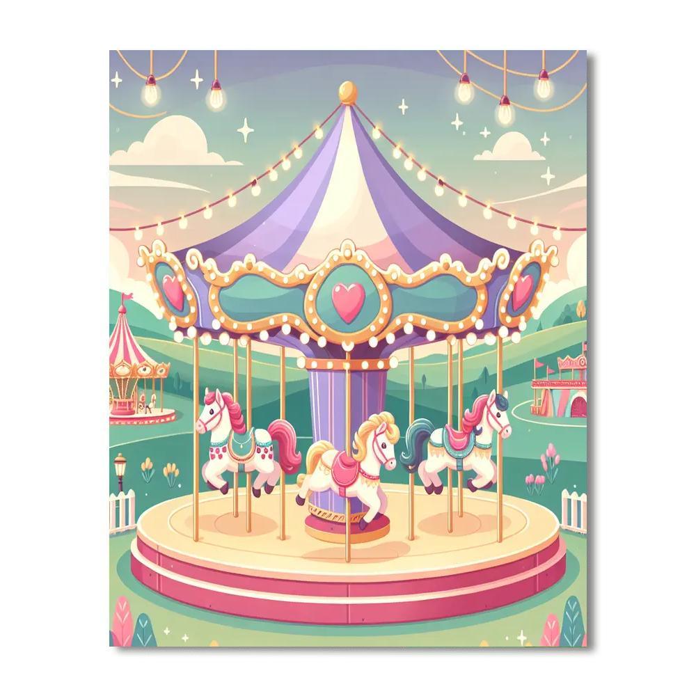 Enchanted Carousel Dream Painting By Numbers Kit