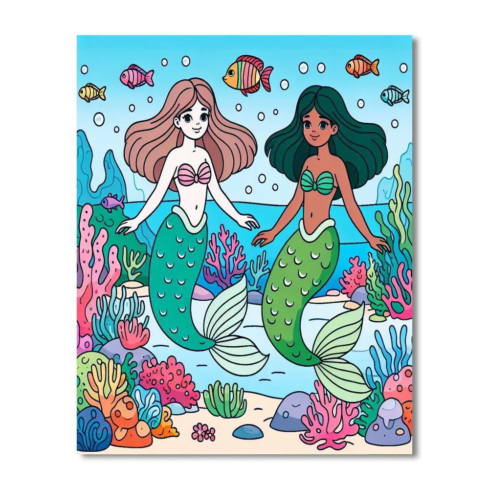 Mystical Mermaids Lagoon Paint By Numbers Art
