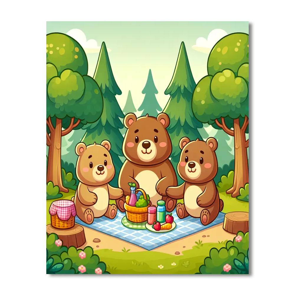 Cute Bear Family Numbered Painting Kits