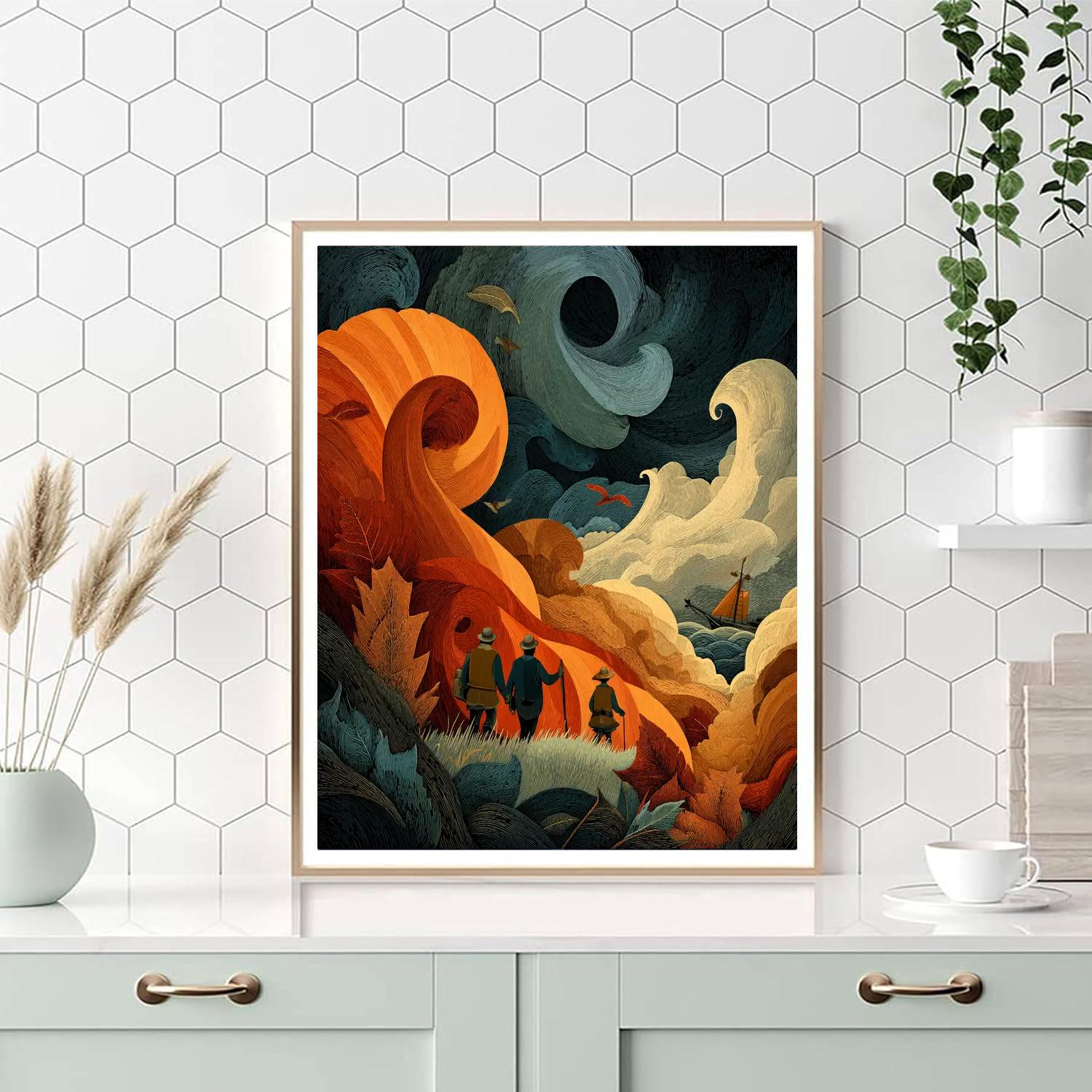 Mother's Autumn Embrace Numbered Painting Kits