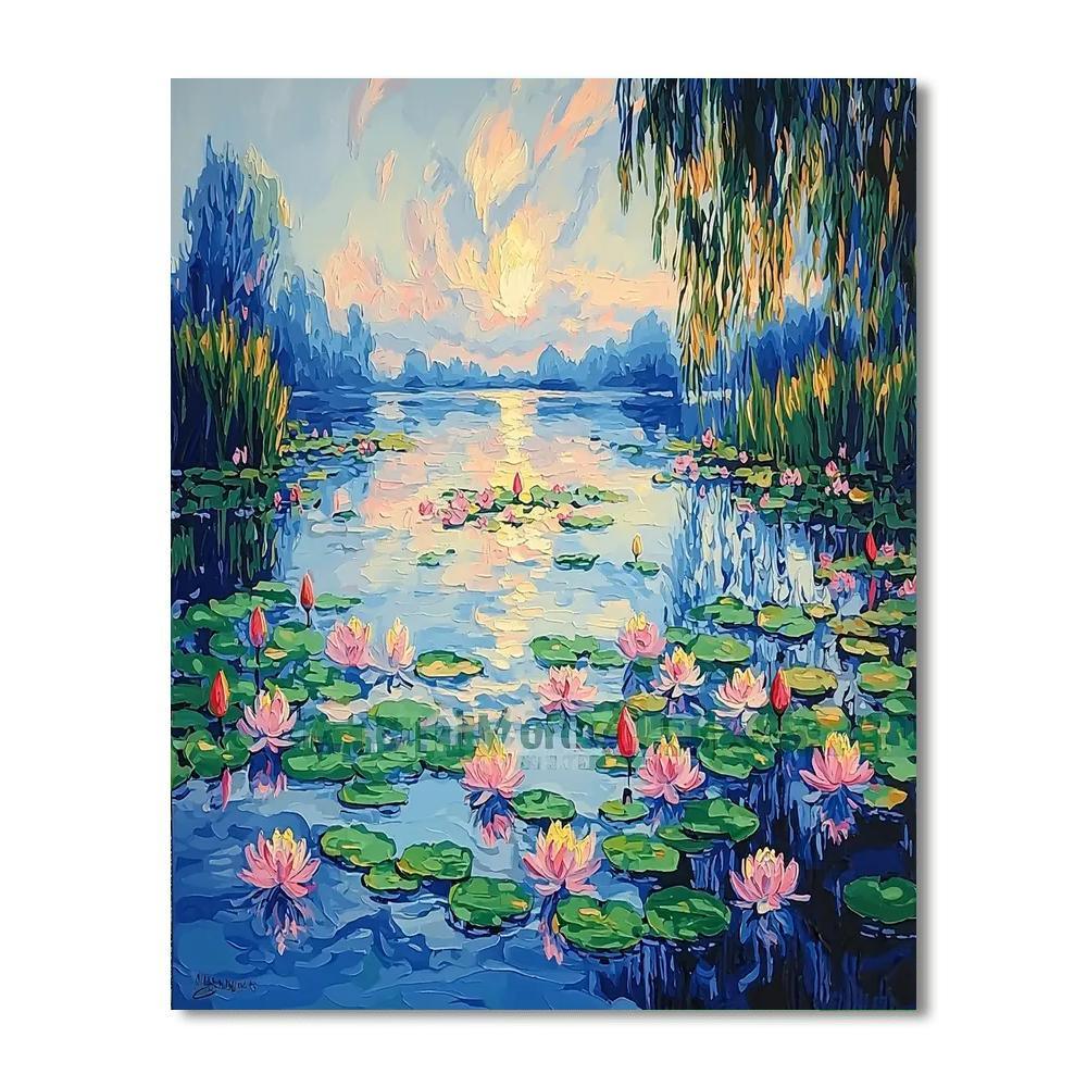 Claude Monet Inspired Ethereal Water Lily Serenity  Paint By Numbers