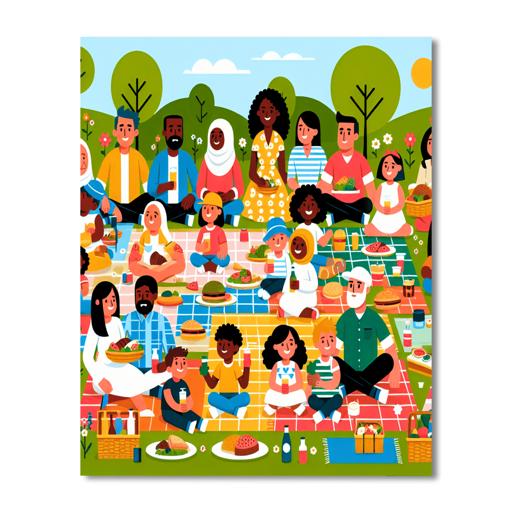 Lively Summer Picnic Number Painting
