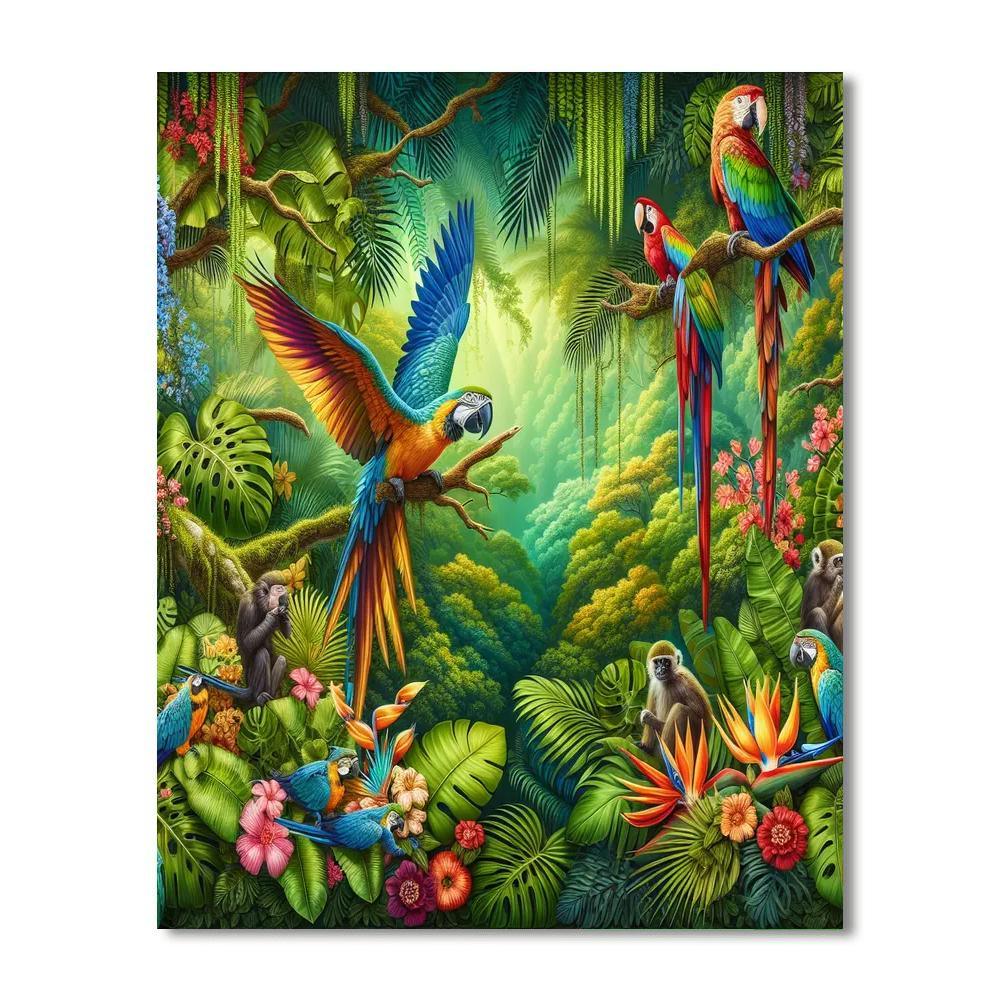 Vibrant Jungle Retreat DIY Paint By Numbers