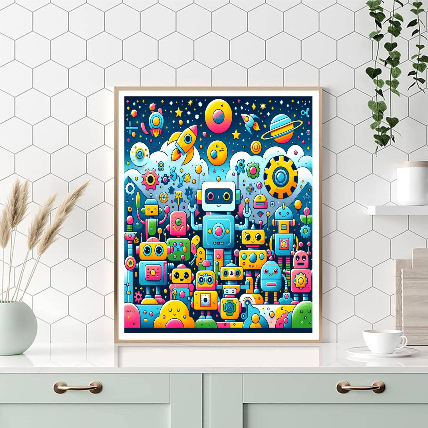 Fun Robot Adventures Paint By Numbers