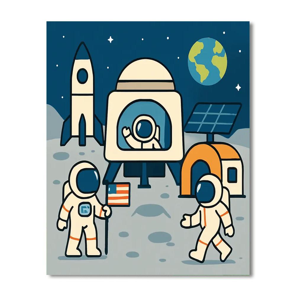 Lunar Base Exploration DIY Paint By Numbers