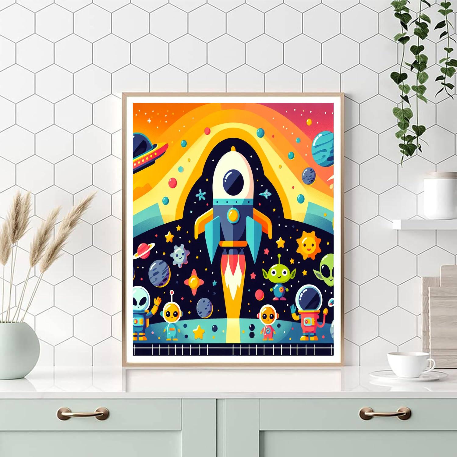 Outer Space Rescue Paint By Number