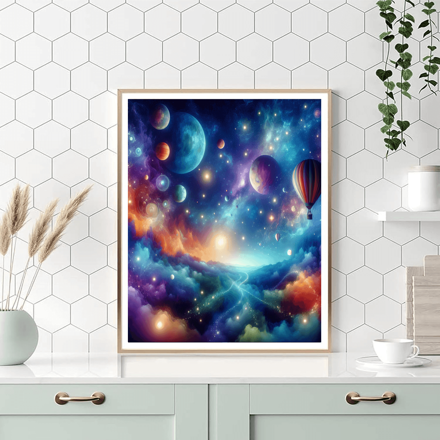 Celestial Balloon Voyage Number Painting