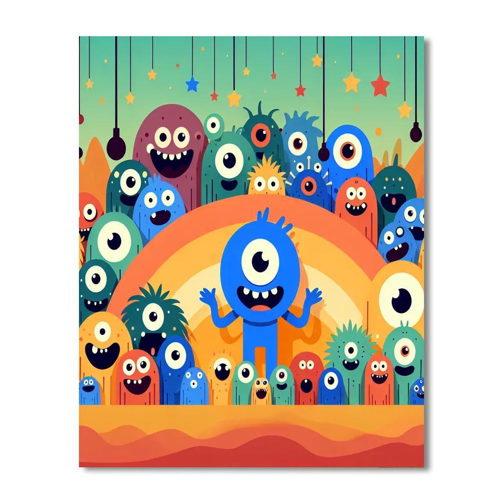 Cute Monsters Paint By Numbers Kits