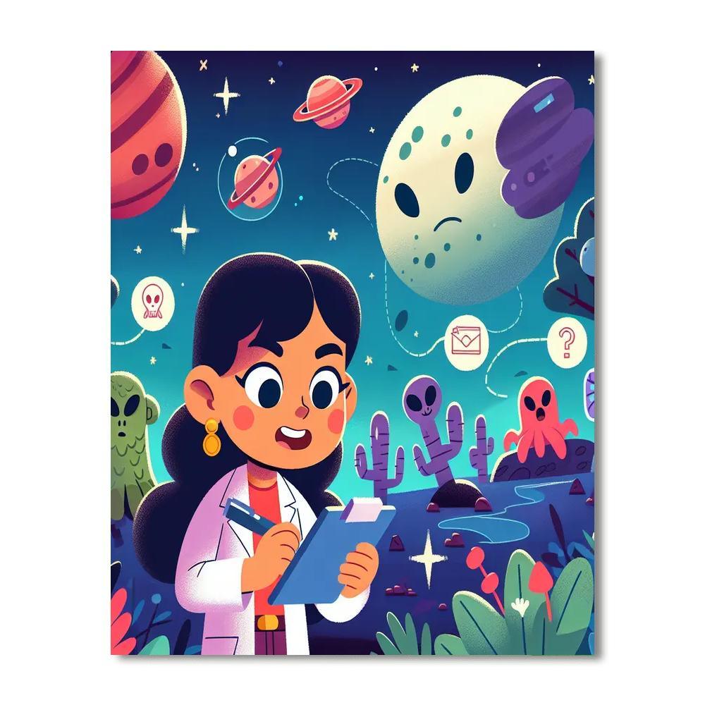 Space Detective Mission Painting Number Kit