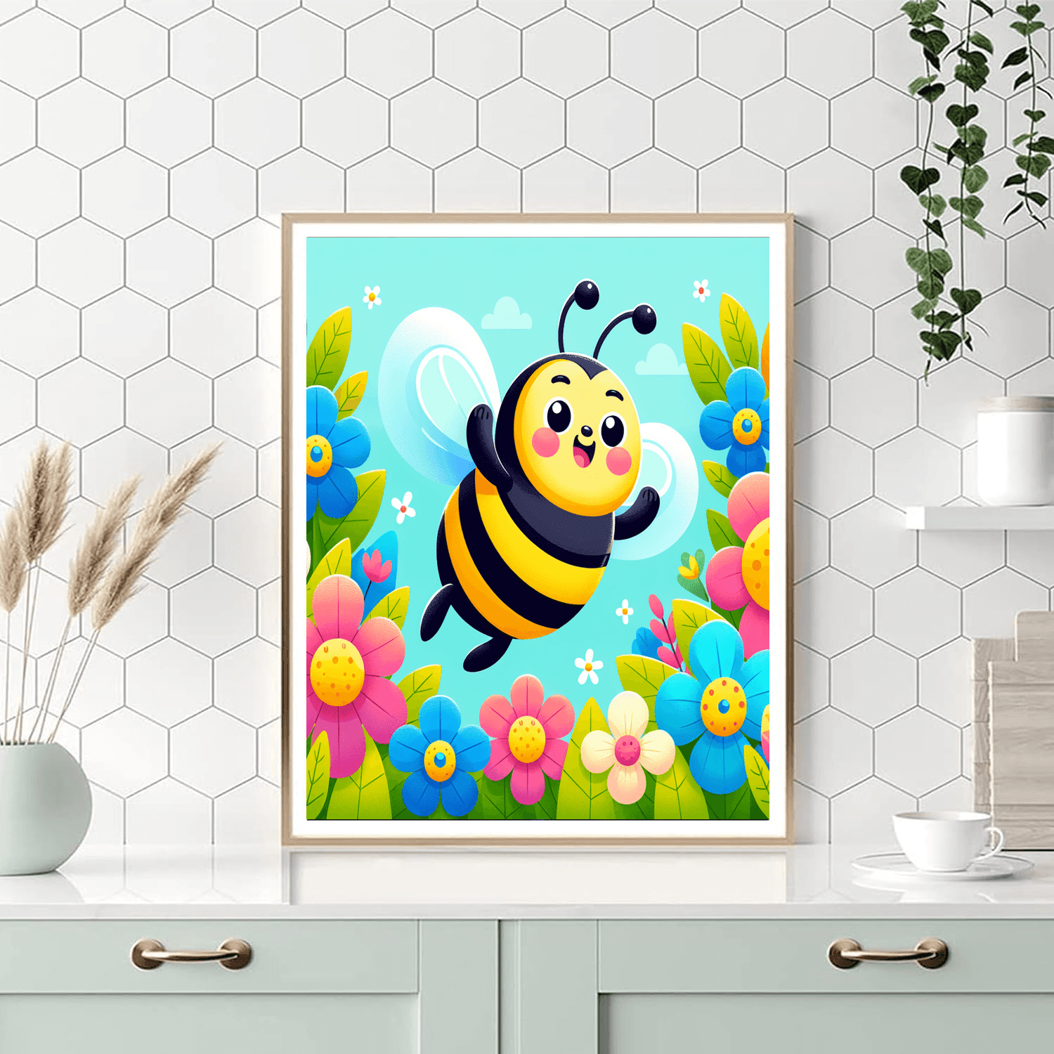 Bouncy Bumblebee Number Painting