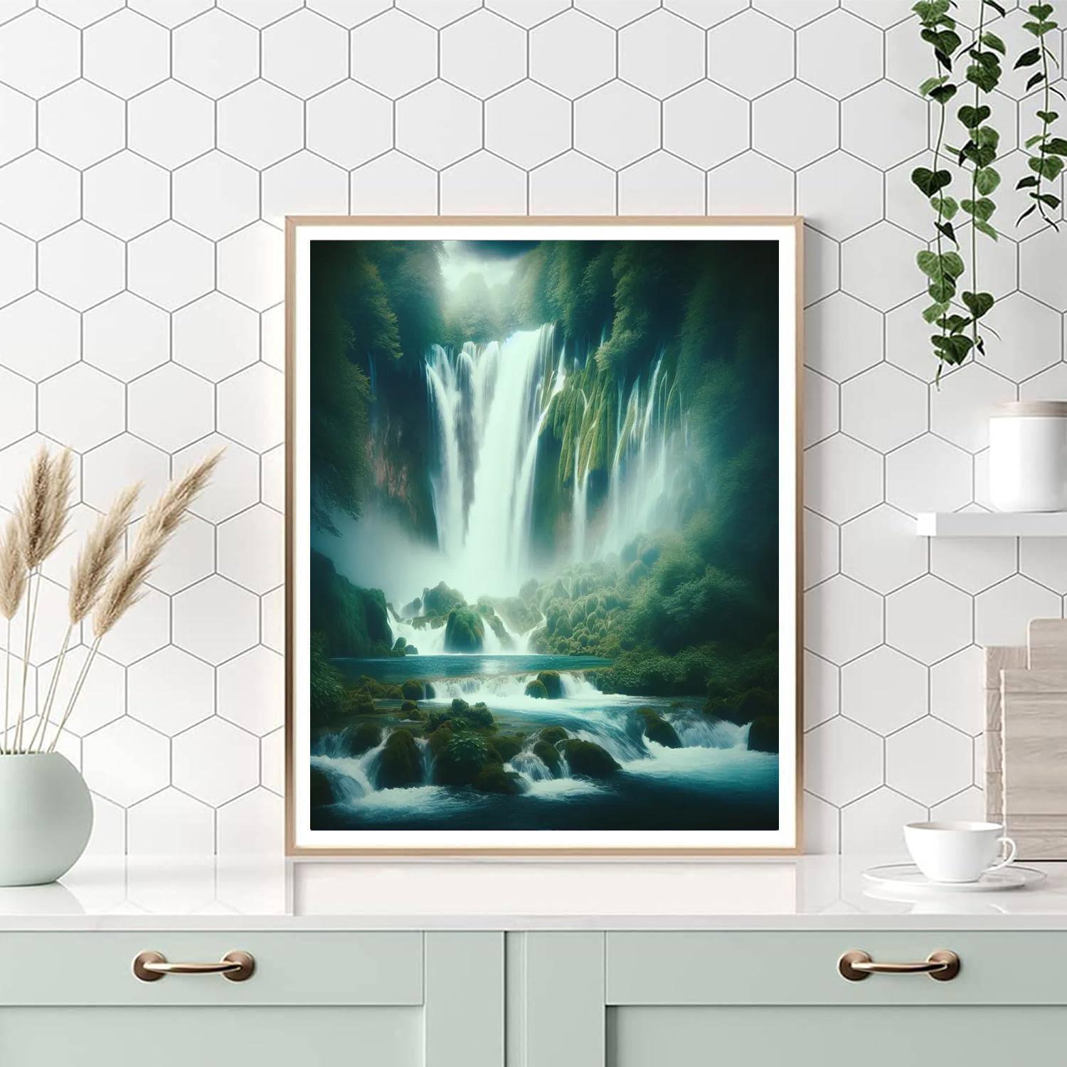 Majestic Waterfall Paradise Paint By Color
