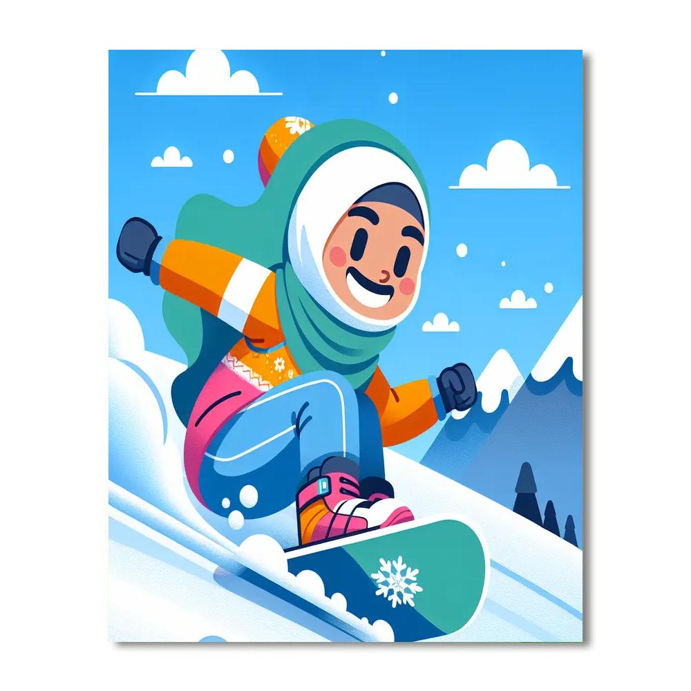 Adventurous Snowboarder Painting By Numbers Kit