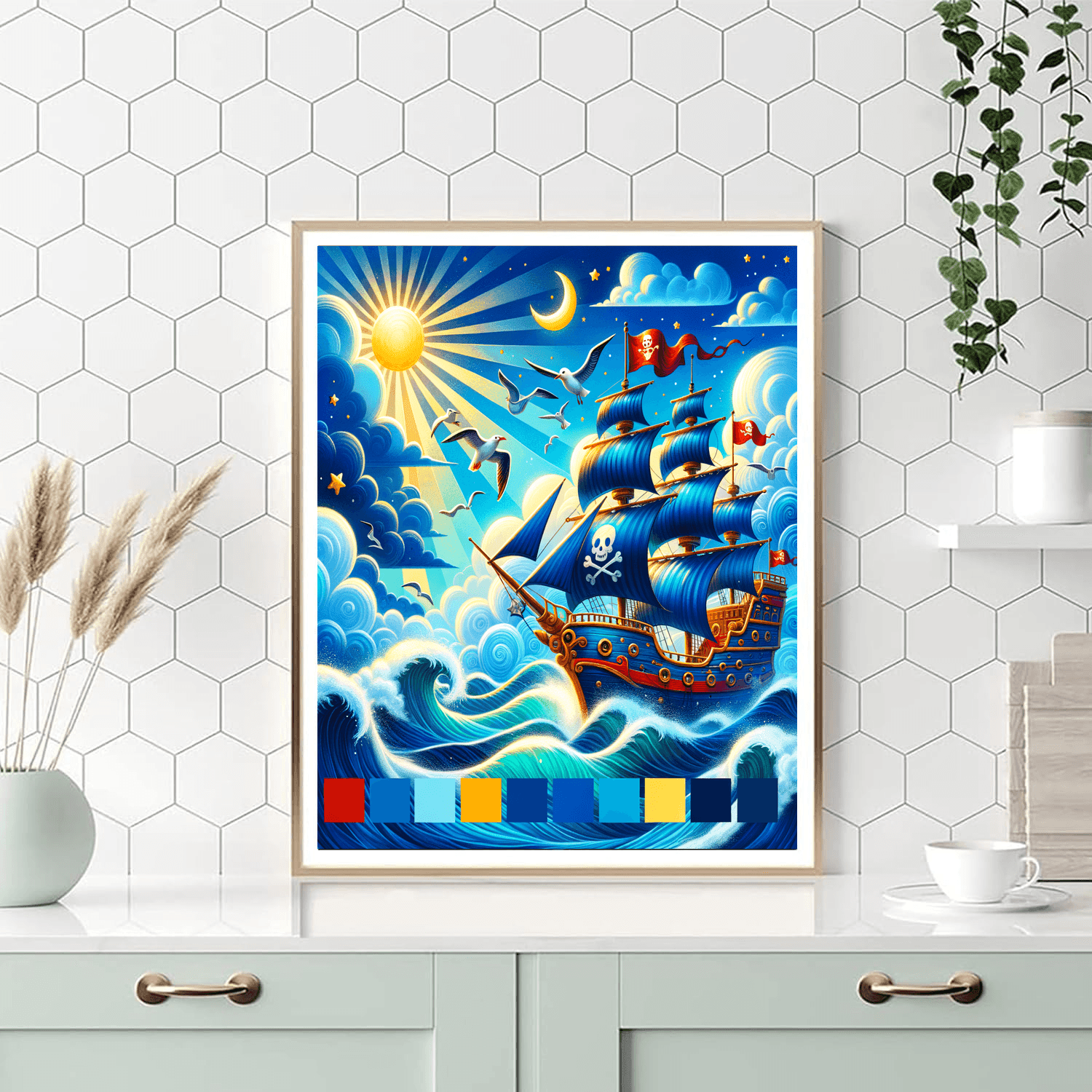 Adventure In A Pirate Ship Painting Number Kit