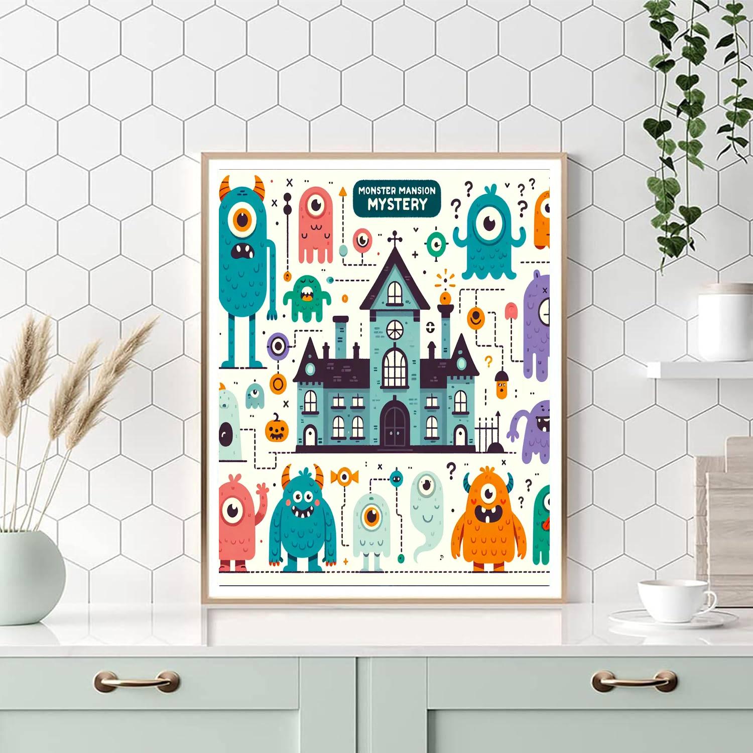 Monster Mansion Mystery DIY Paint By Numbers