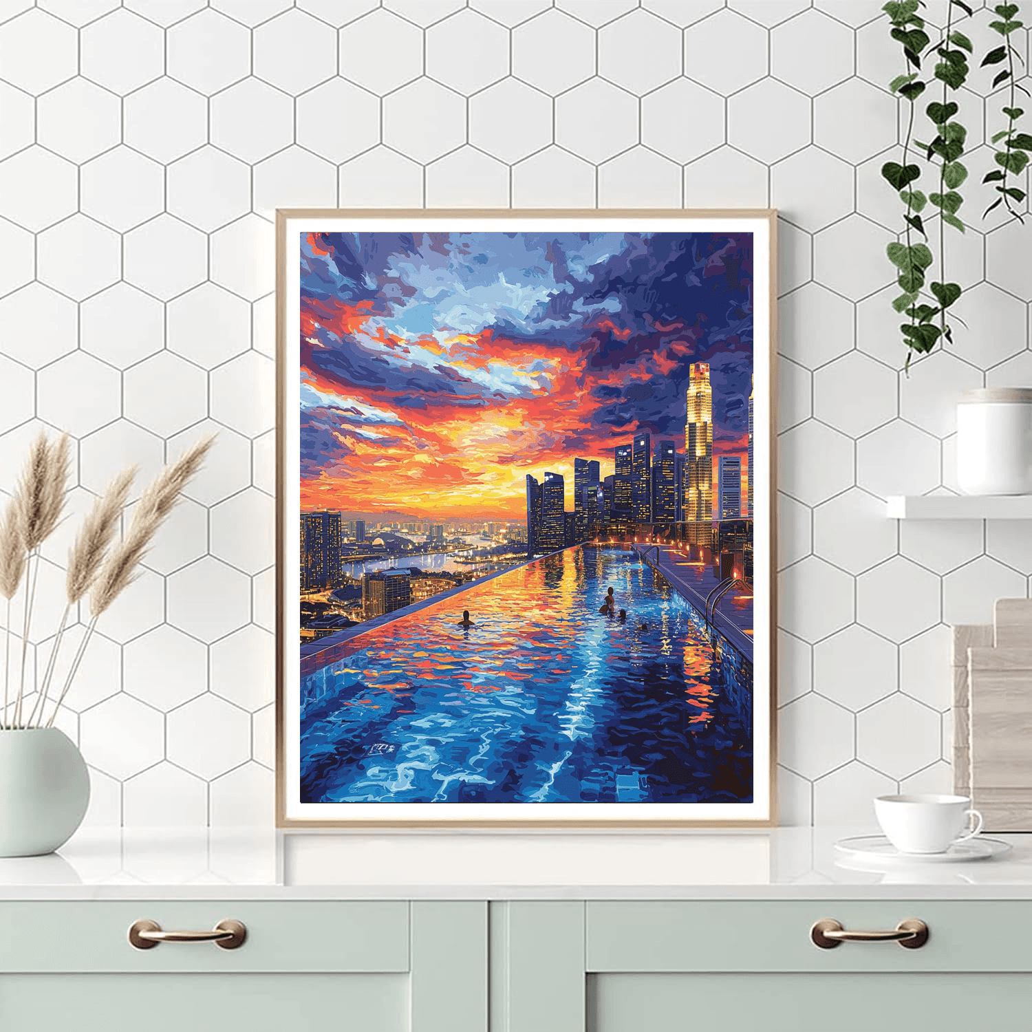 Marina Bay Sands Infinity Pool - Singapore Numbered Painting Kits