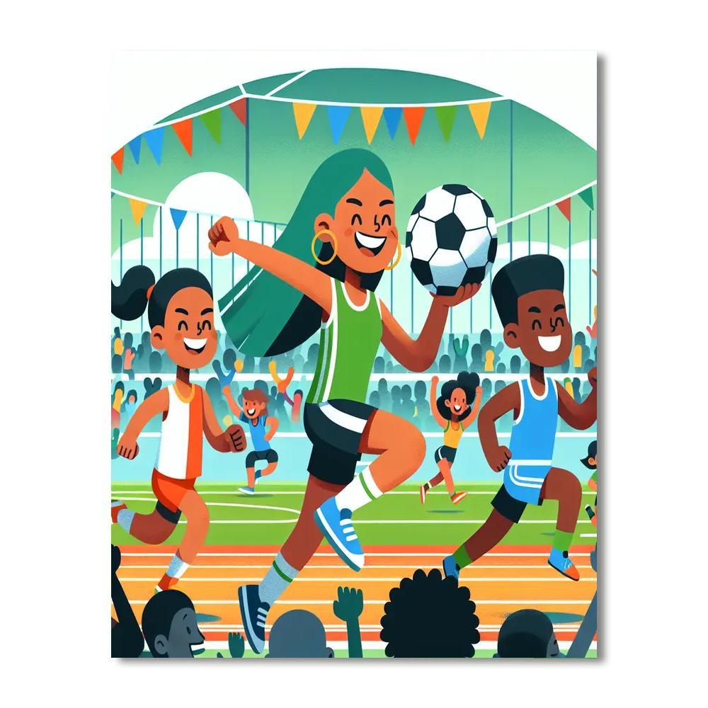 Joyful Sports Team Paint By Numbers Art