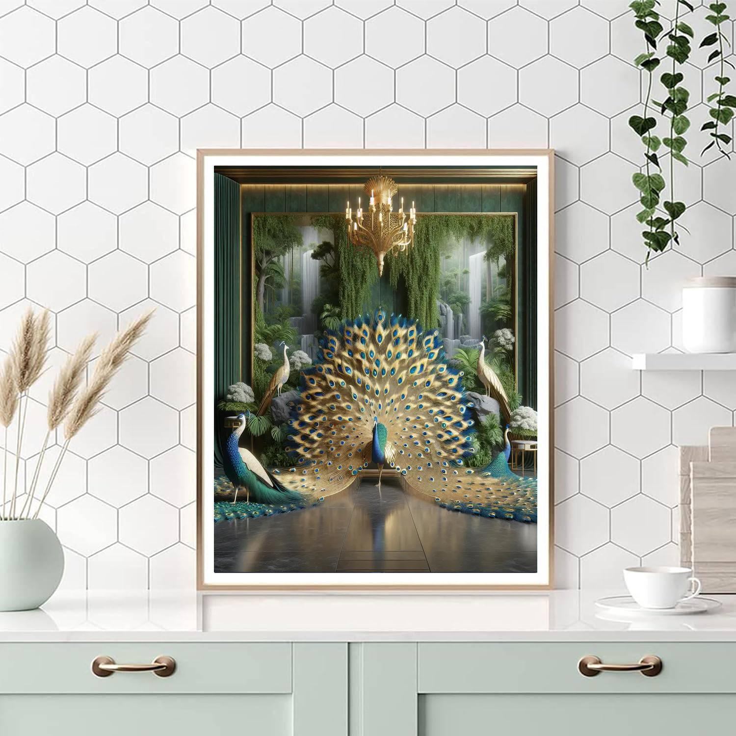 Regal Peacocks Display Numbered Painting Kits