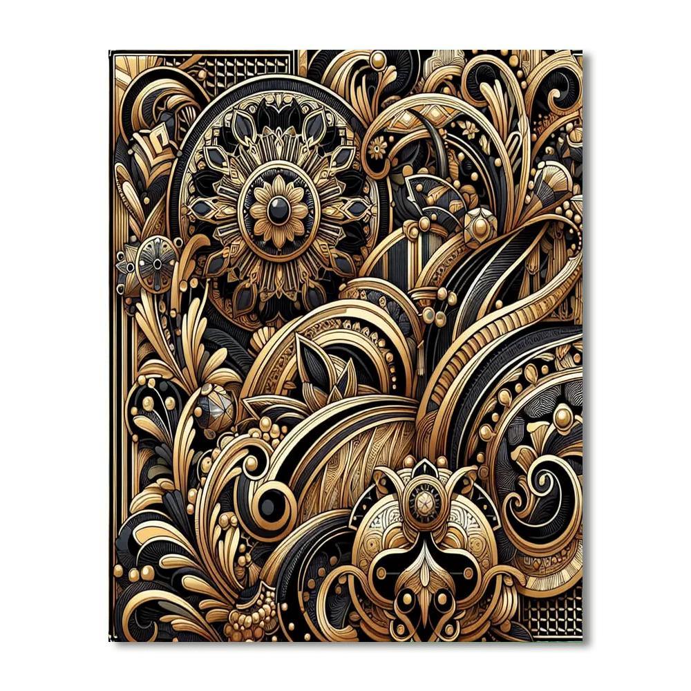 Elegant Art Deco Patterns Numbered Painting Kits