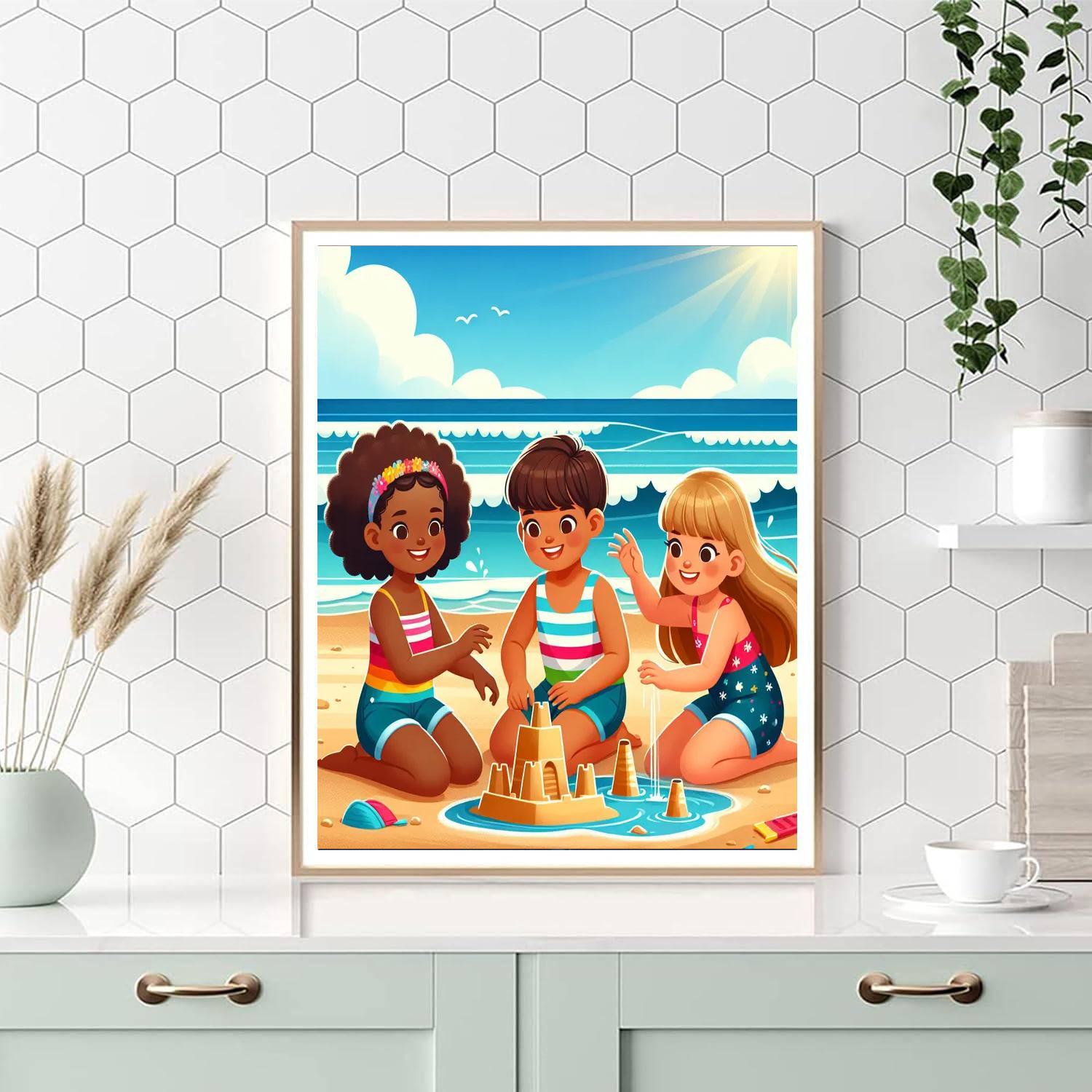 Fun At The Beach DIY Paint By Numbers