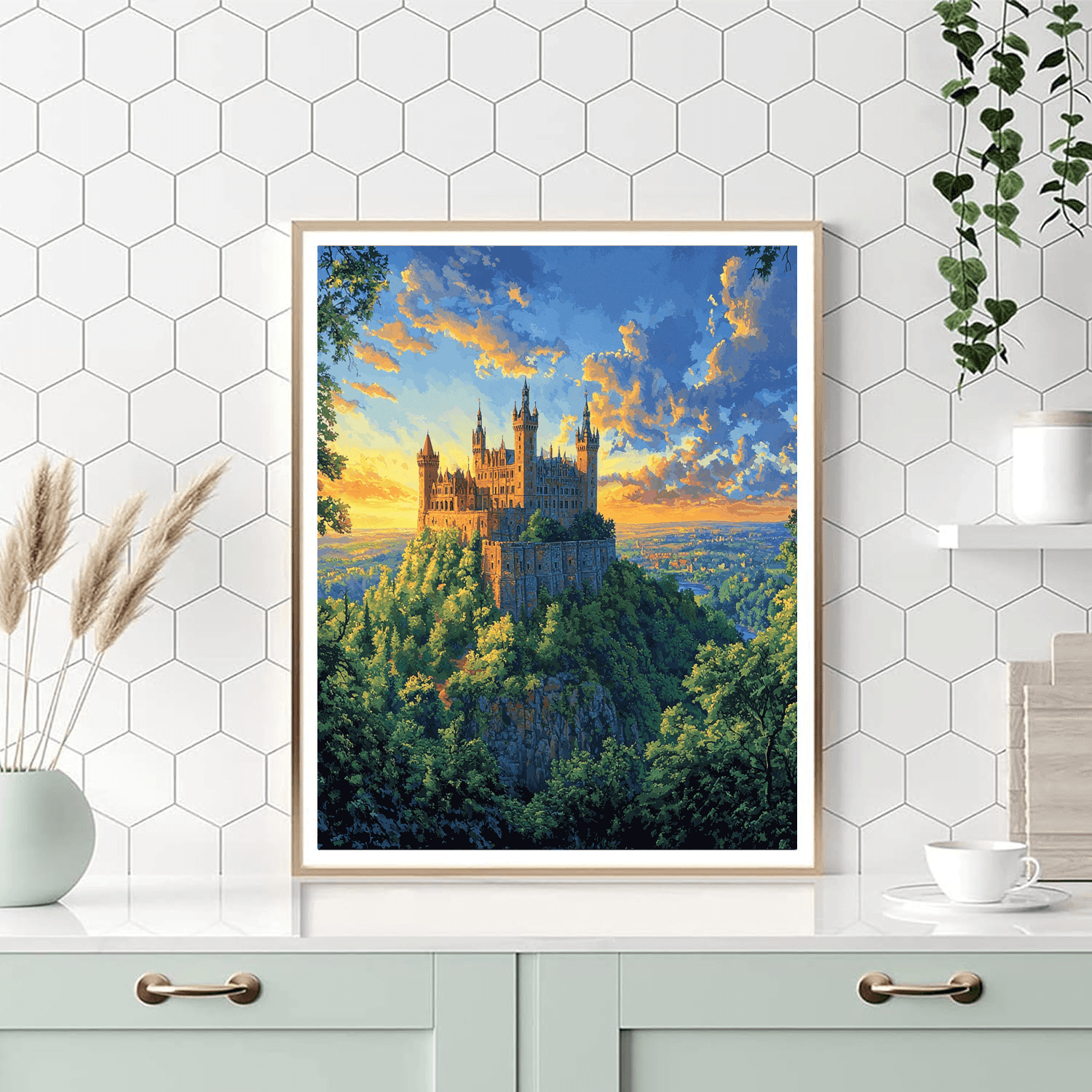 Hohenzollern Castle - Baden-württemberg, Germany Numbered Painting KitsHohenzollern Castle - Baden-Württemberg, Germany - DIY Painting By Numbers Kit - Image 5