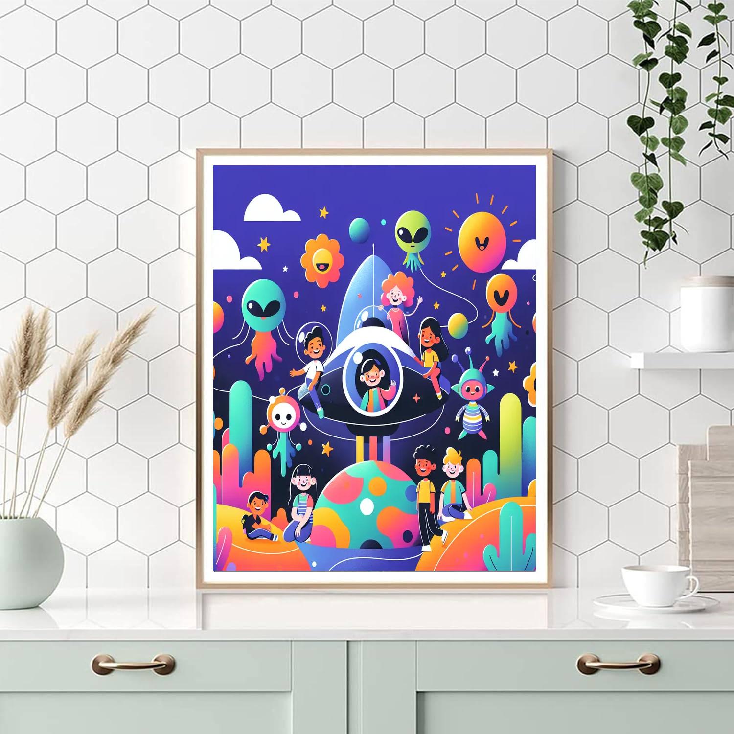 Alien Adventure Mission Number Painting