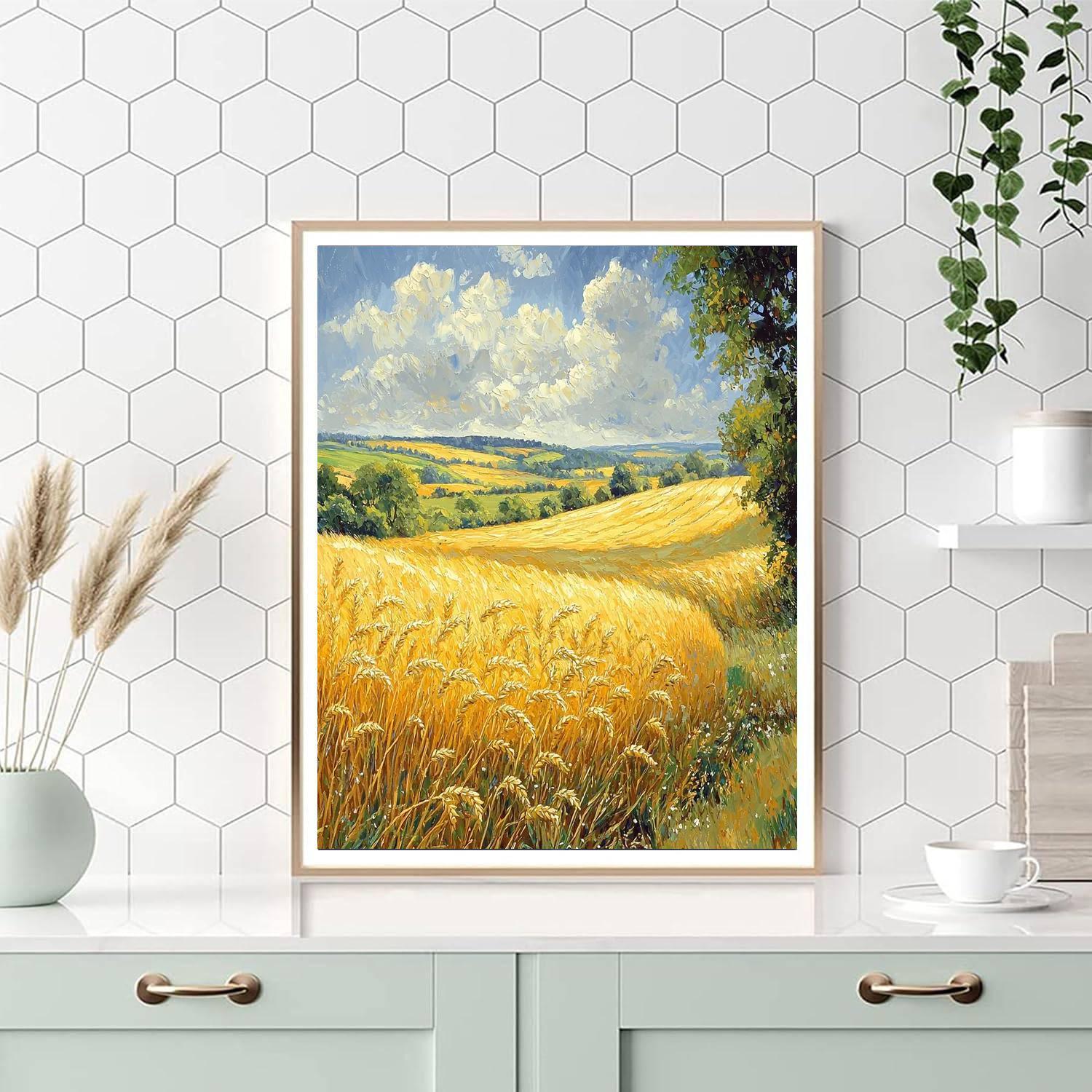 John Constable Inspired Fields Of Golden Wheat  Numbered Painting Kits