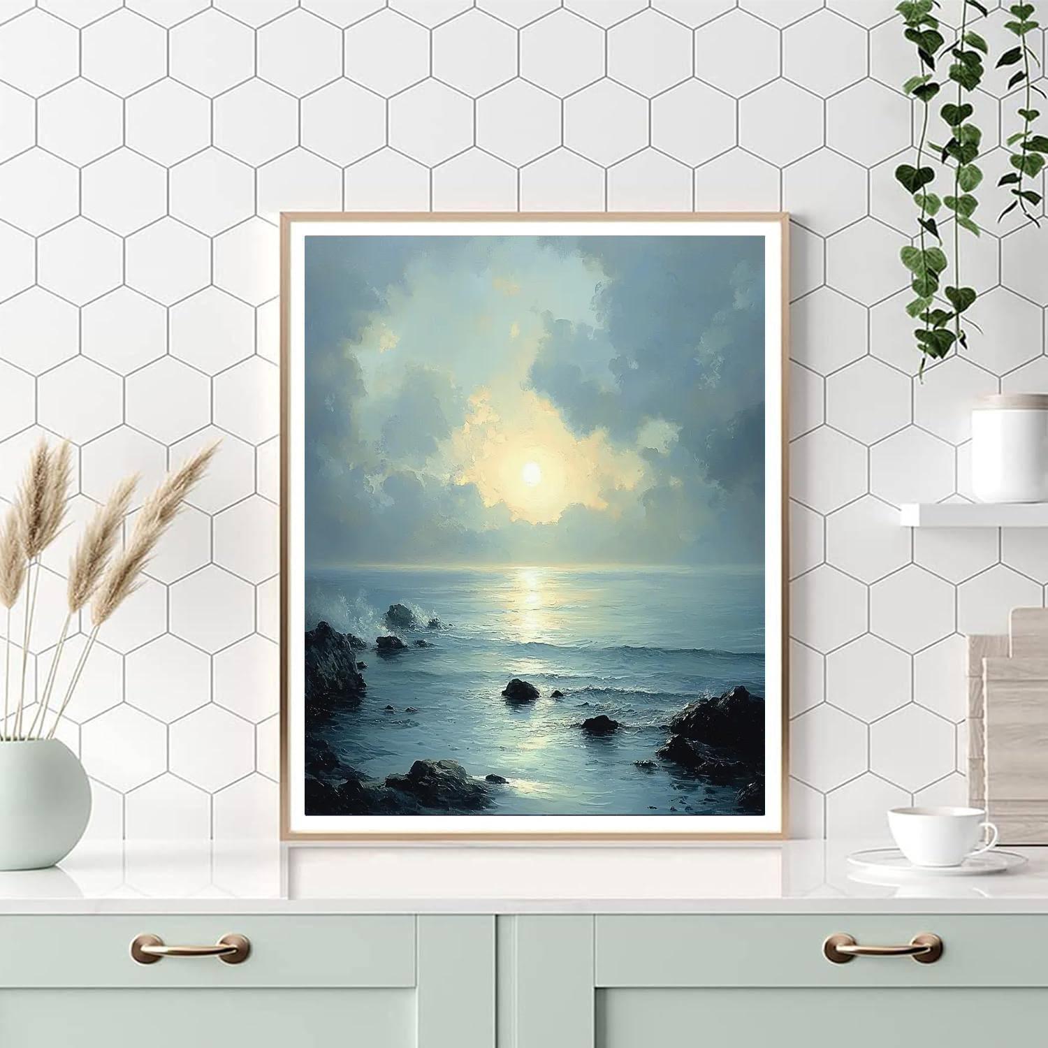 Caspar David Friedrich Inspired Infinite Serenity  Painting By Numbers Kit