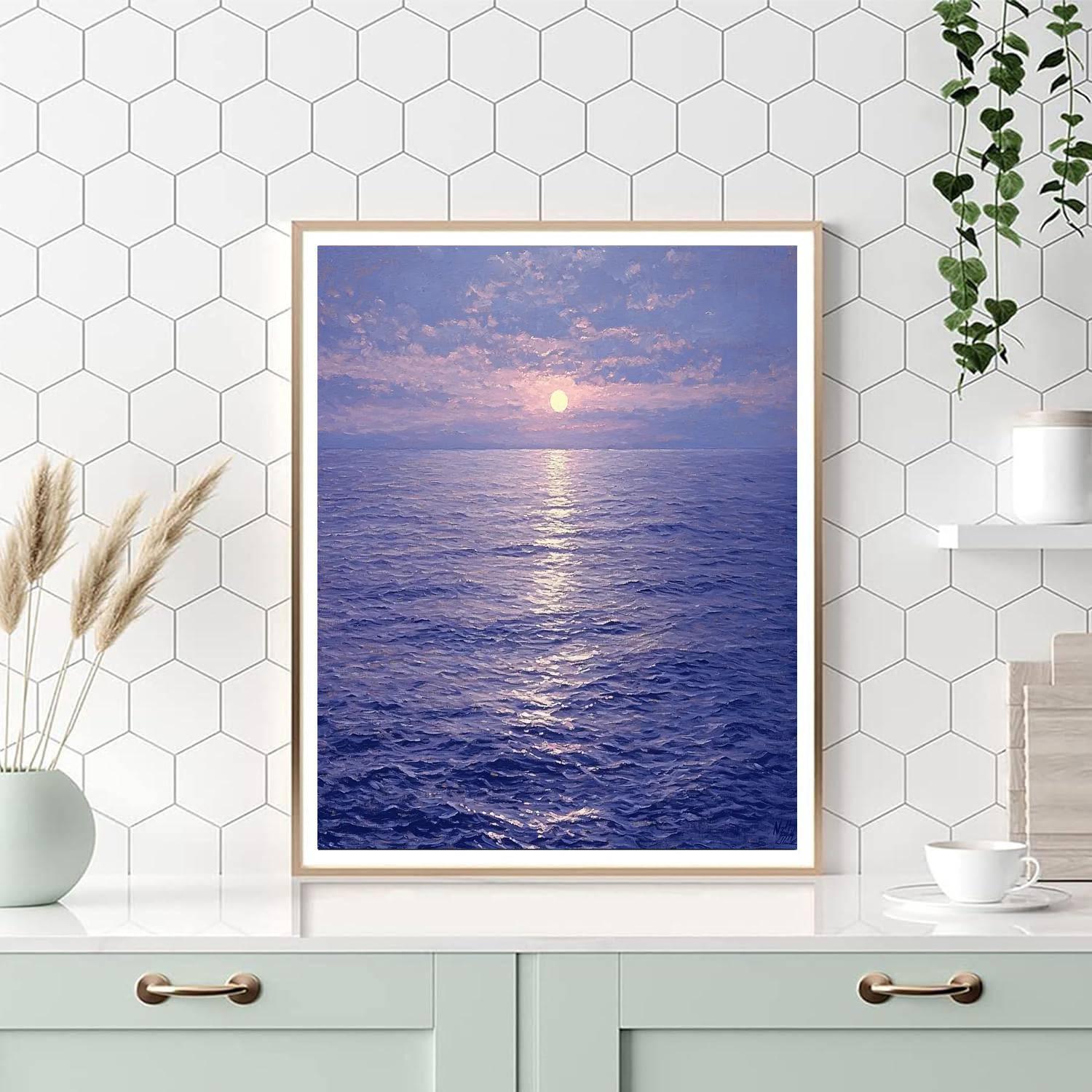 Nandalal Bose Inspired Serenity Of The Evening Lake  Painting Number Kit