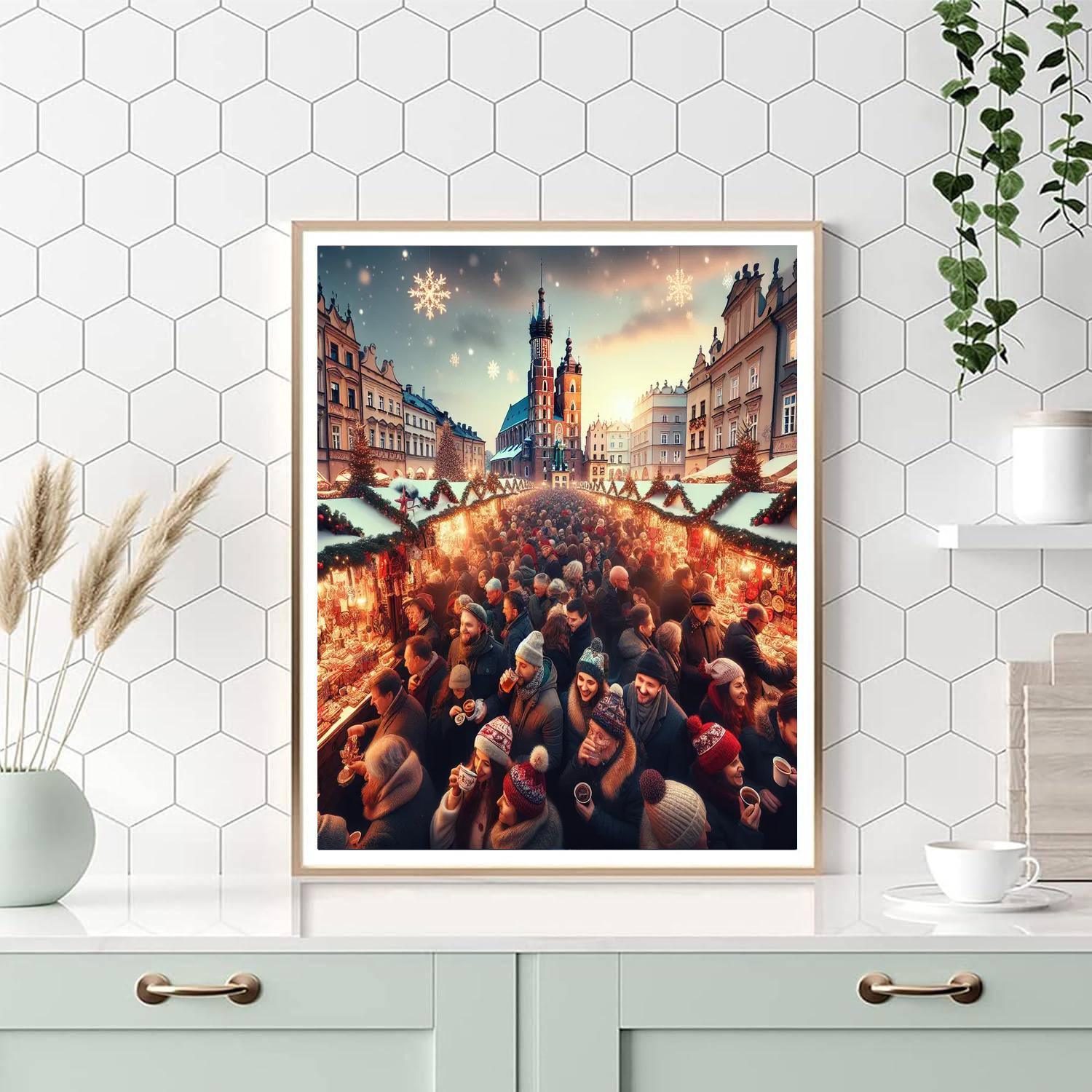 Kraków Christmas Market Number Painting