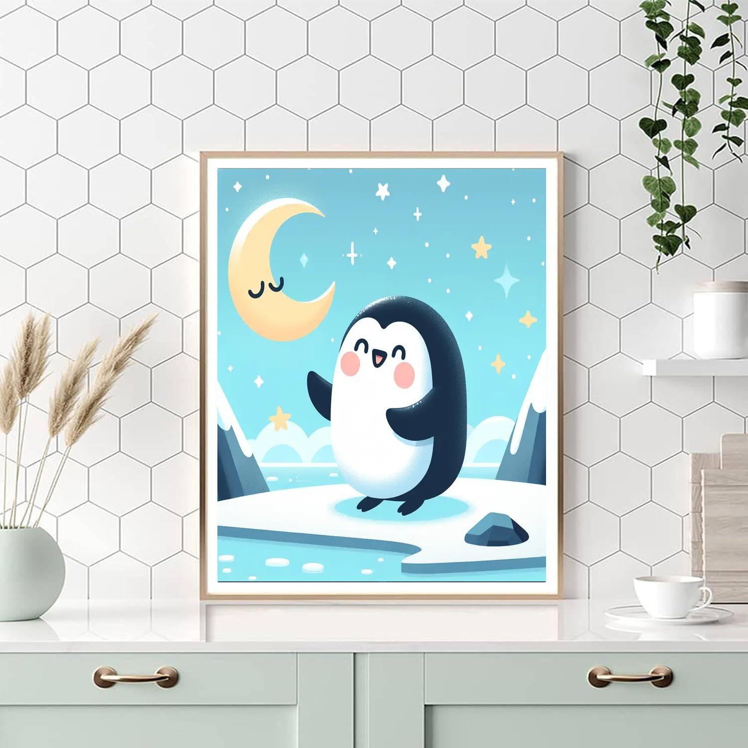 Starlight Penguin Parade Painting By Numbers Kit