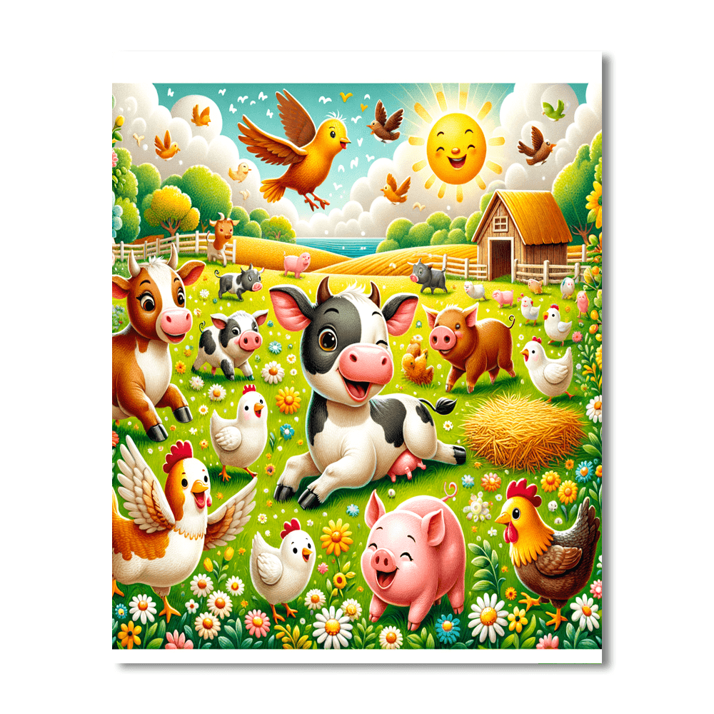 Playful Farmyard Friends Paint By Numbers