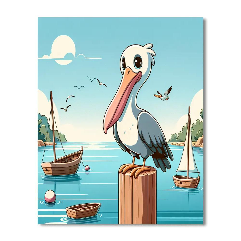 Peaceful Pelican's Harbor Haven Paint By Number