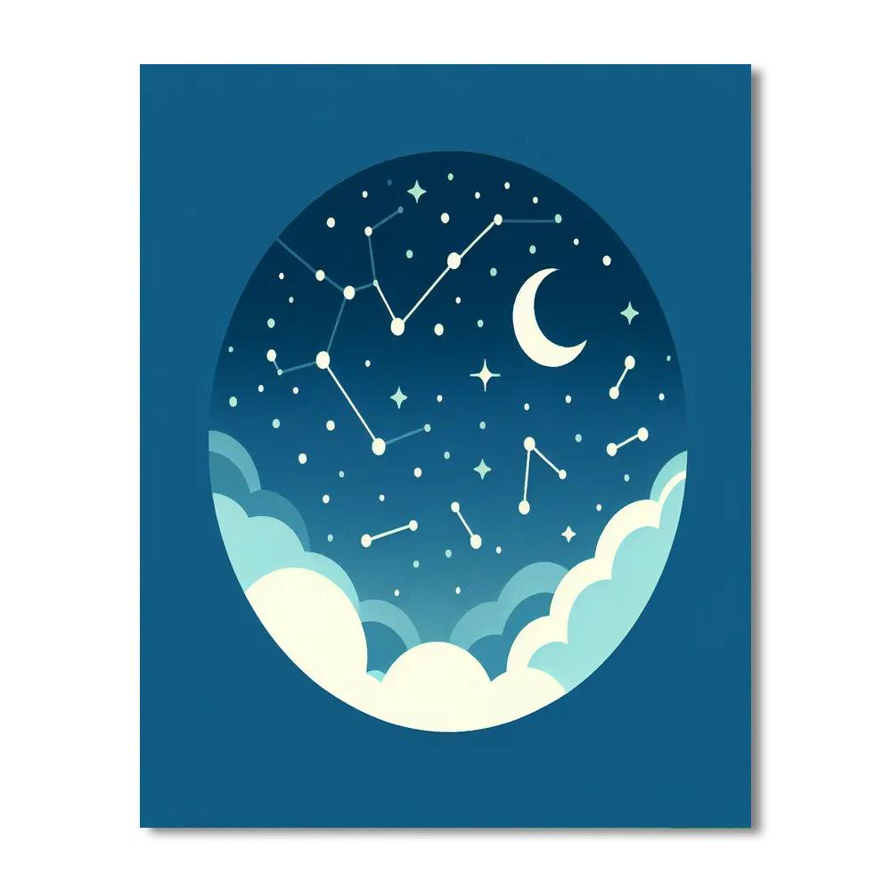 Starry Night Constellation Painting Number Kit