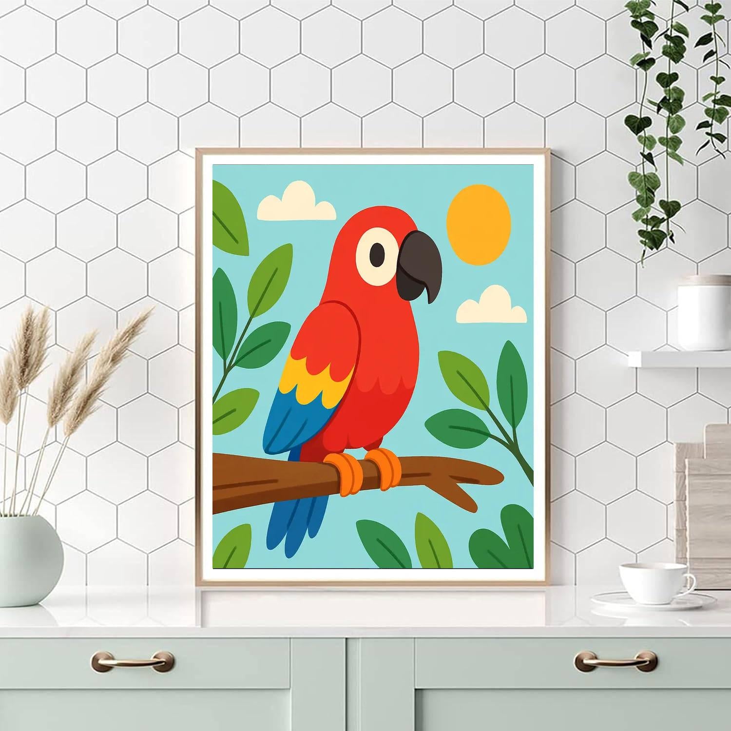 Bright Parrot Painting By Numbers Kit