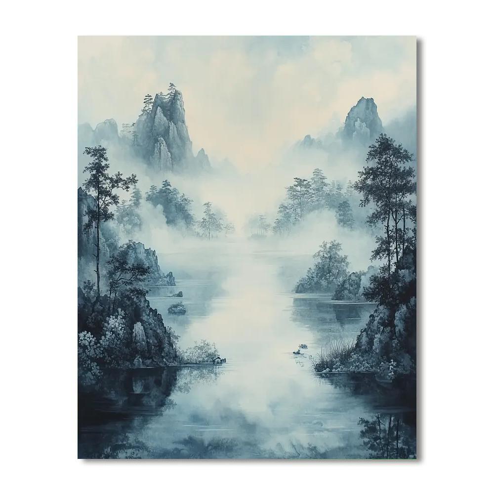 Zhao Mengfu Inspired Harmony In The Mist  Paint By Number