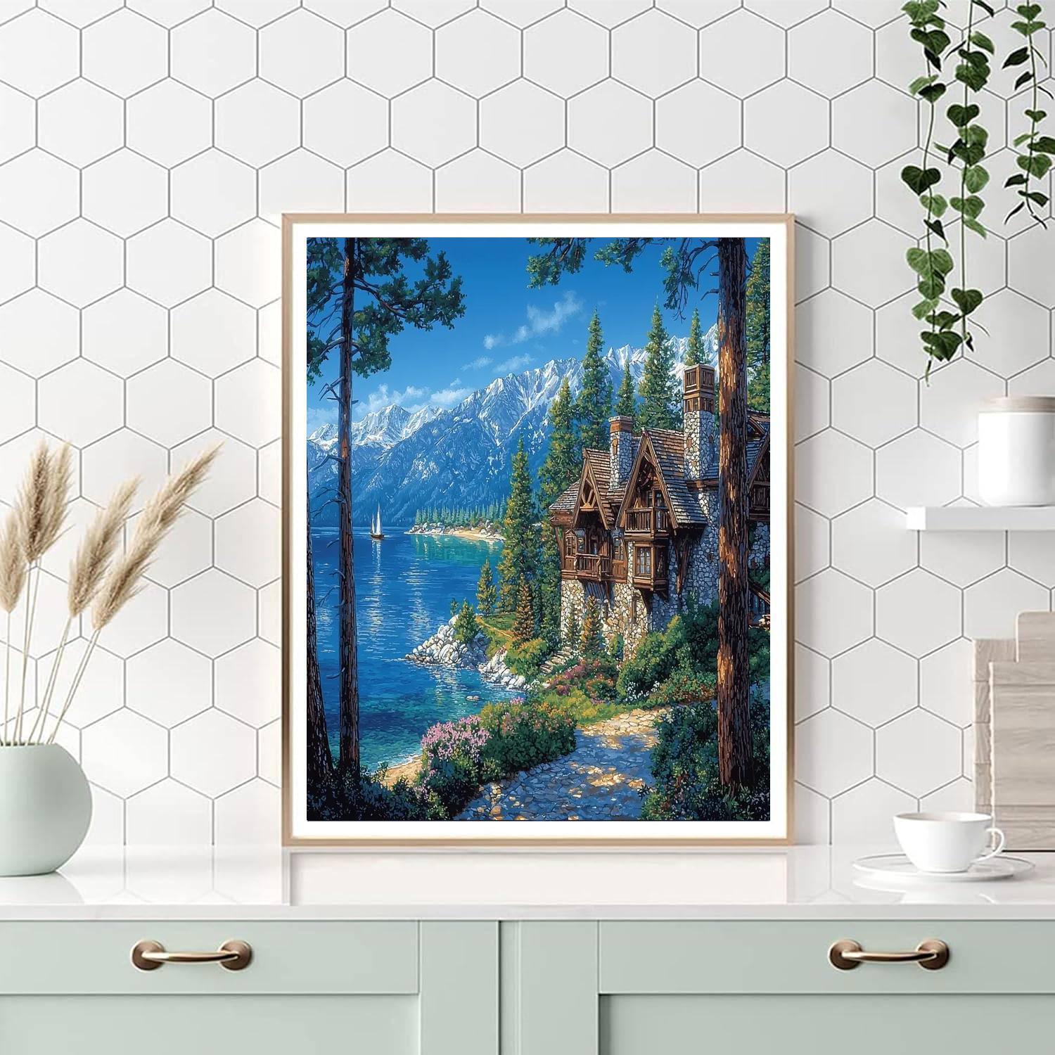 Vikingsholm Castle In Lake Tahoe Painting Number Kit
