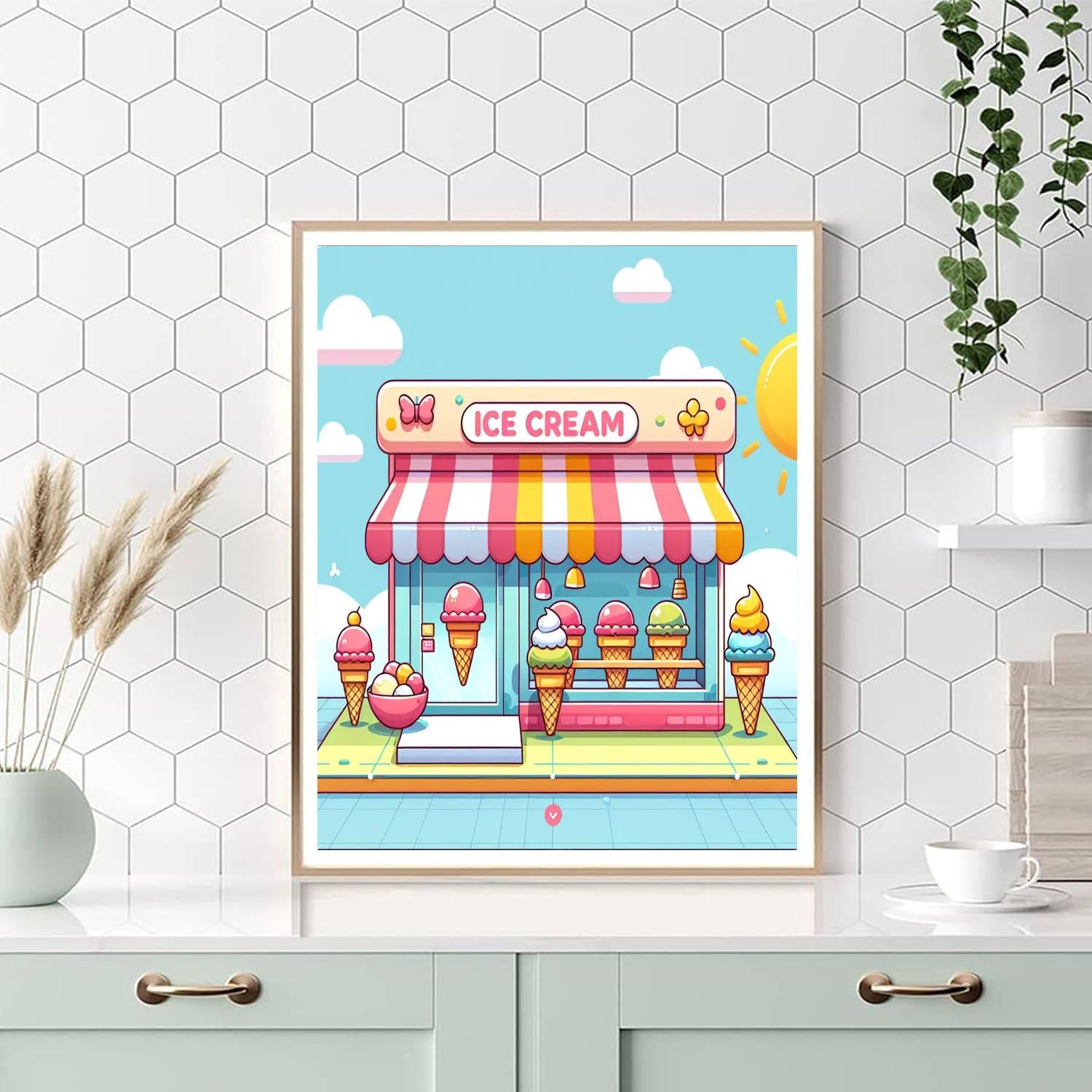 Funky Ice Cream Parlor Paint By Number