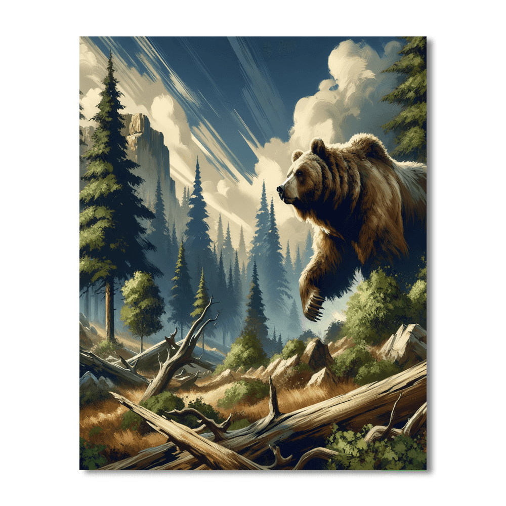 Bear Wilderness Paint By Numbers Art