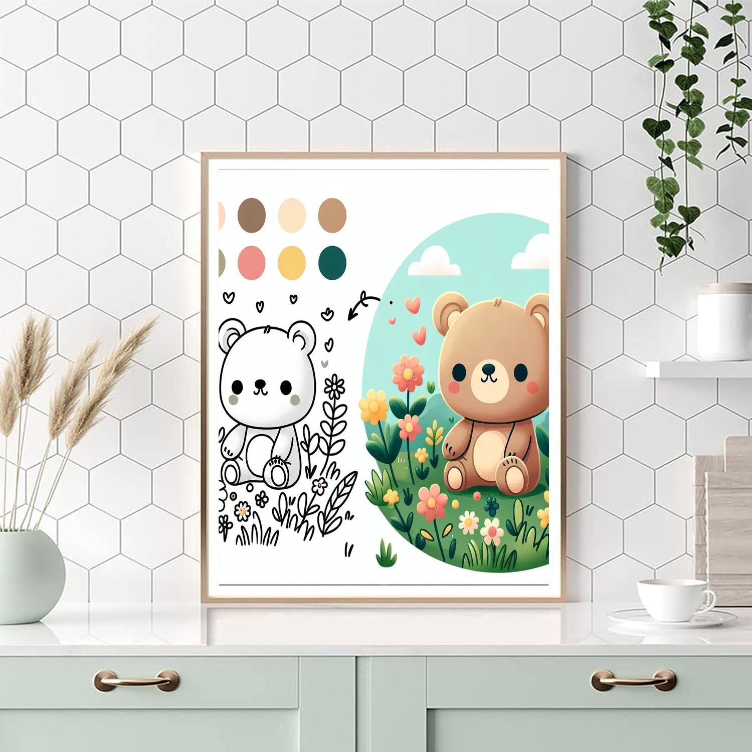Cuddly Bear Cub Paint By Numbers