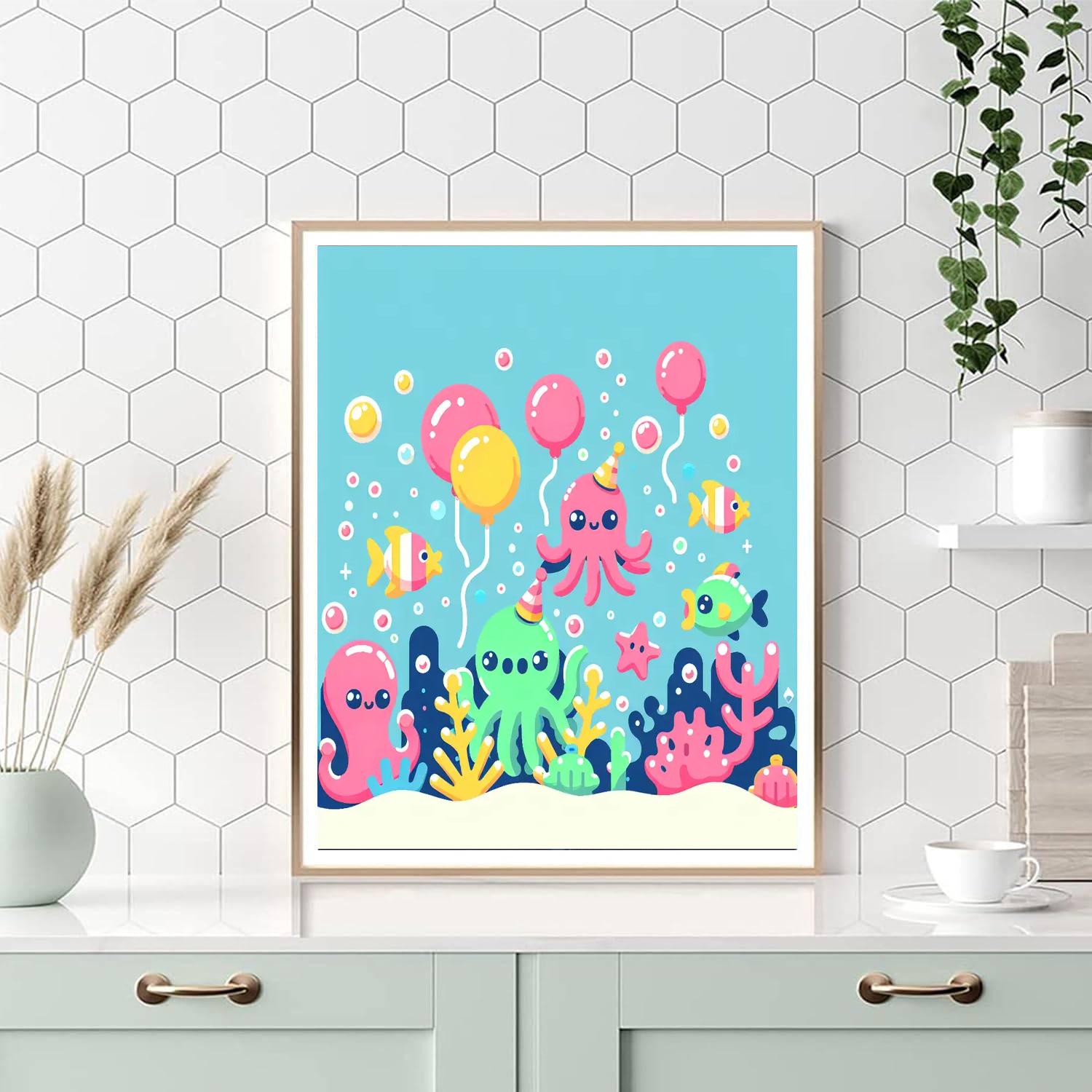 Underwater Bubble Party Painting By Numbers Kit