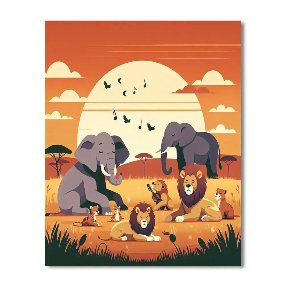 Sunset Safari Serenade Number Painting