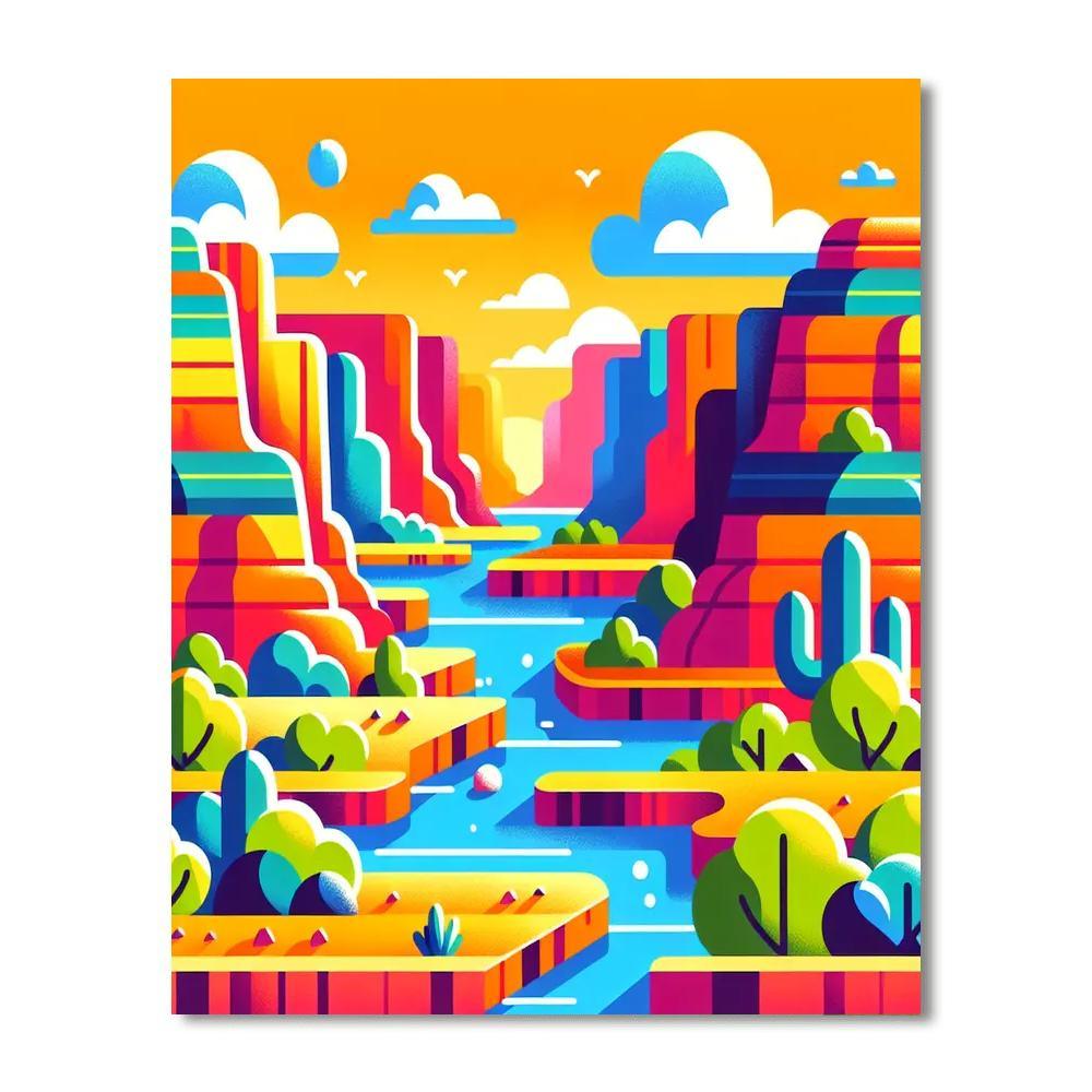 Colorful Canyons Painting Number Kit