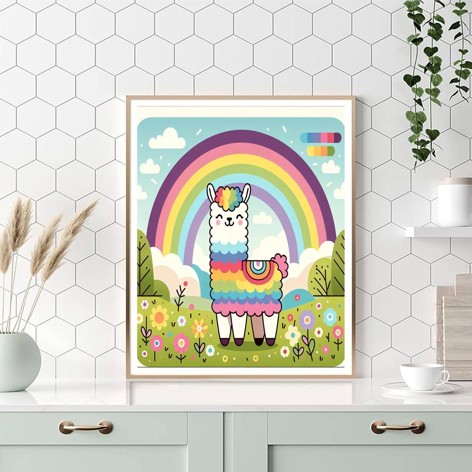 Rainbow Llama Adventure Paint By Numbers